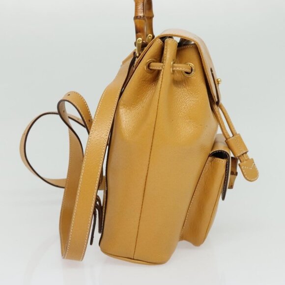 GUCCI Bamboo Backpack Leather Beige Gold 003 2034 0030 Auth ep10604 main image 13